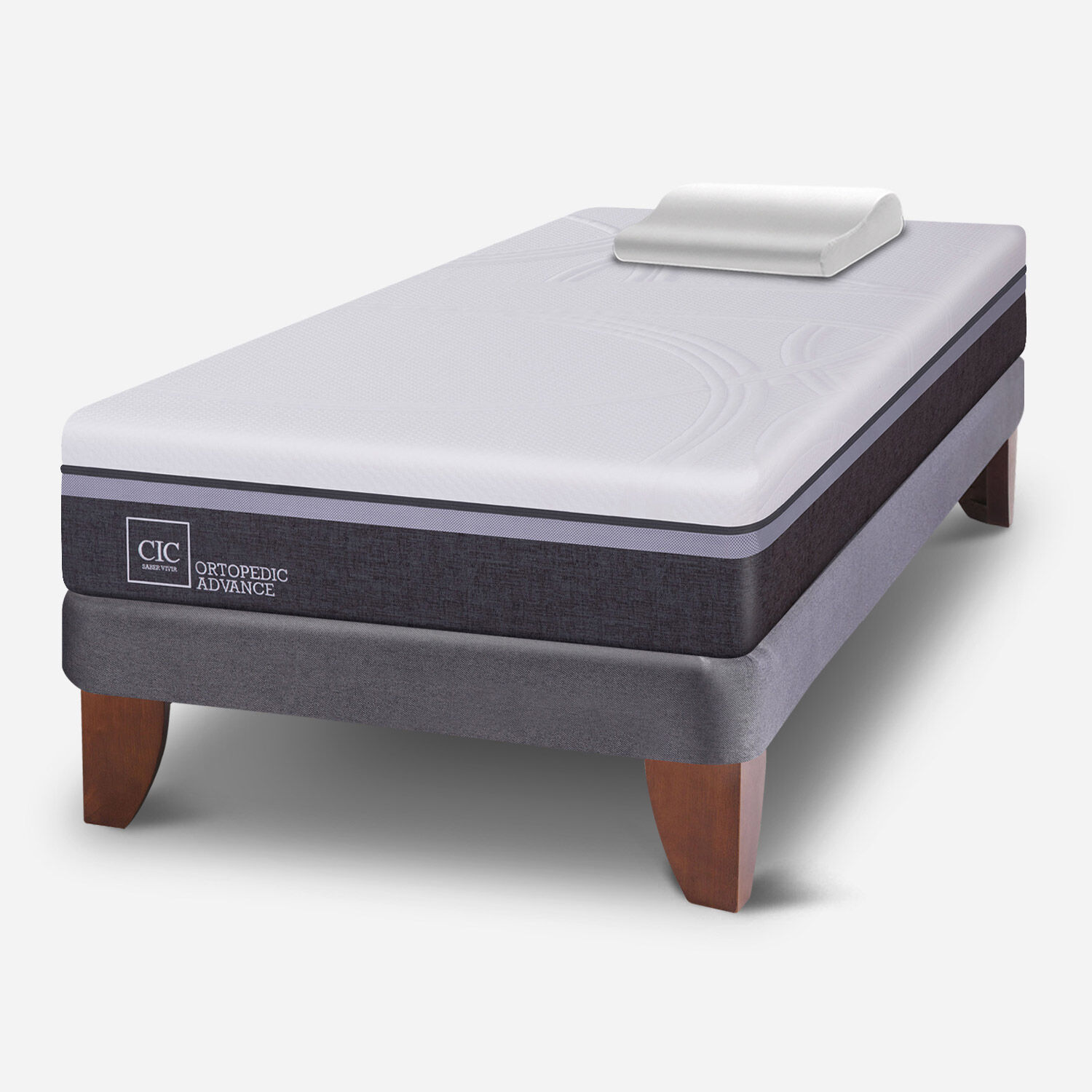 Cama Europea 1,5 Plazas Ortopedic Advance + Almohada Viscoel&aacute;stica