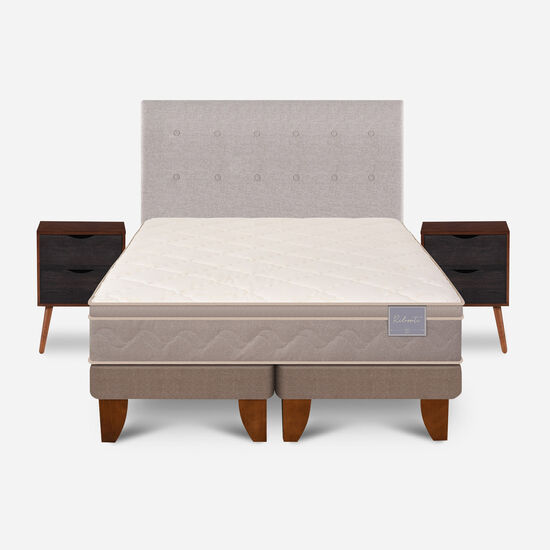 Cama Europea King Rilassati Base Dividida + Set Tigris