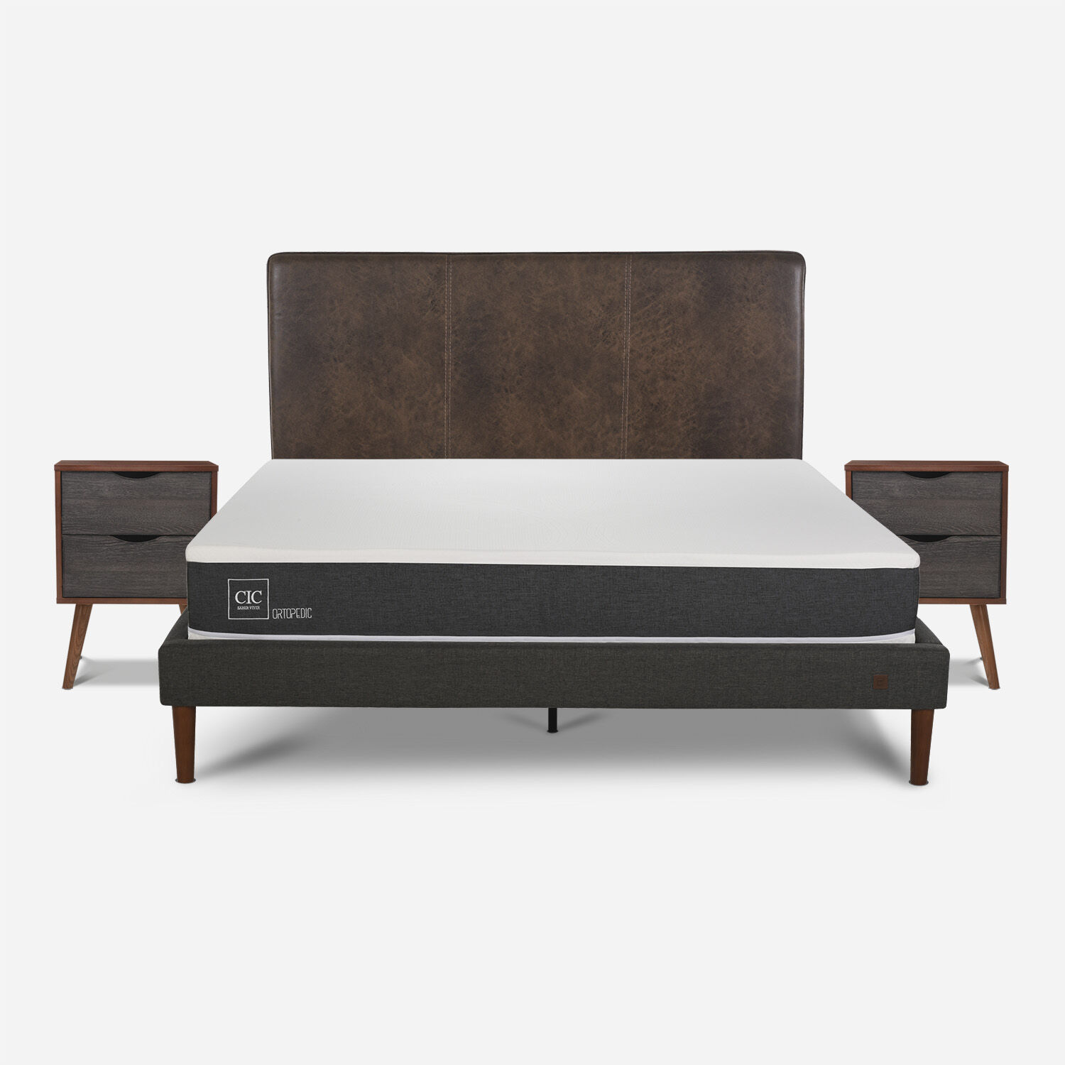 Cama Europea Curve 2 Plazas Ortopedic + Set Baker