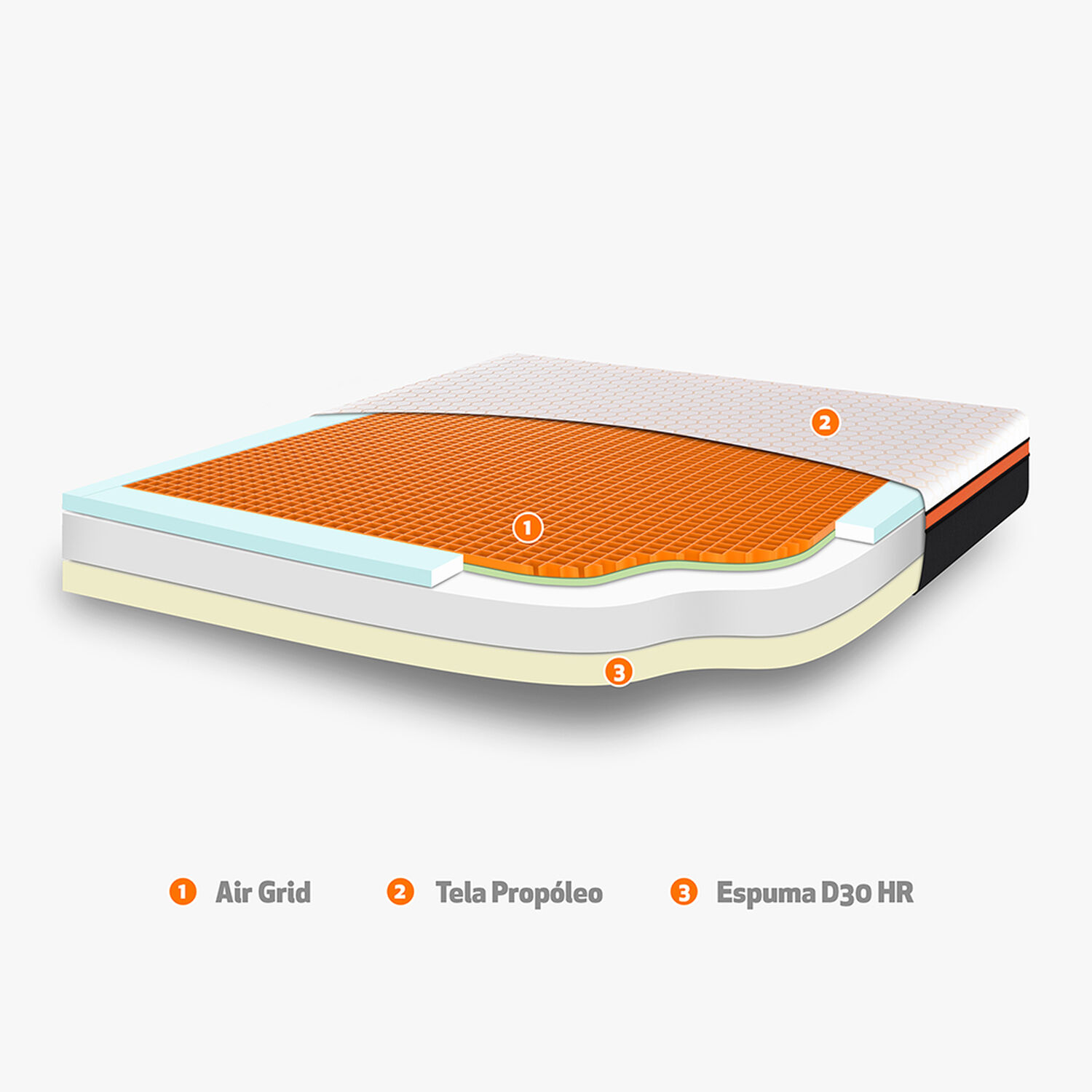 Cama Europea Curve 2 Plazas Bee Comfort + Almohadas