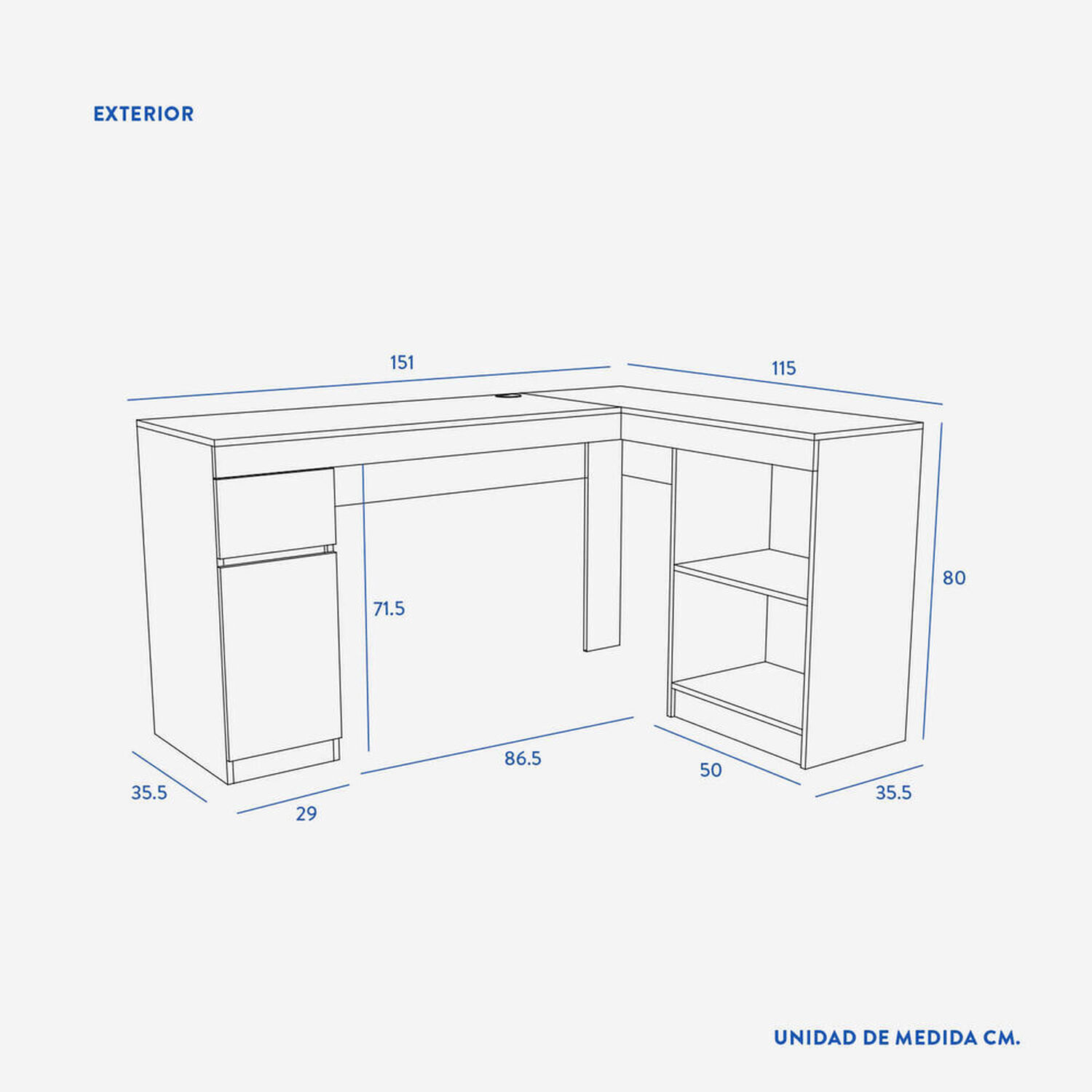 Escritorio Esquinero Cerezo Palermo