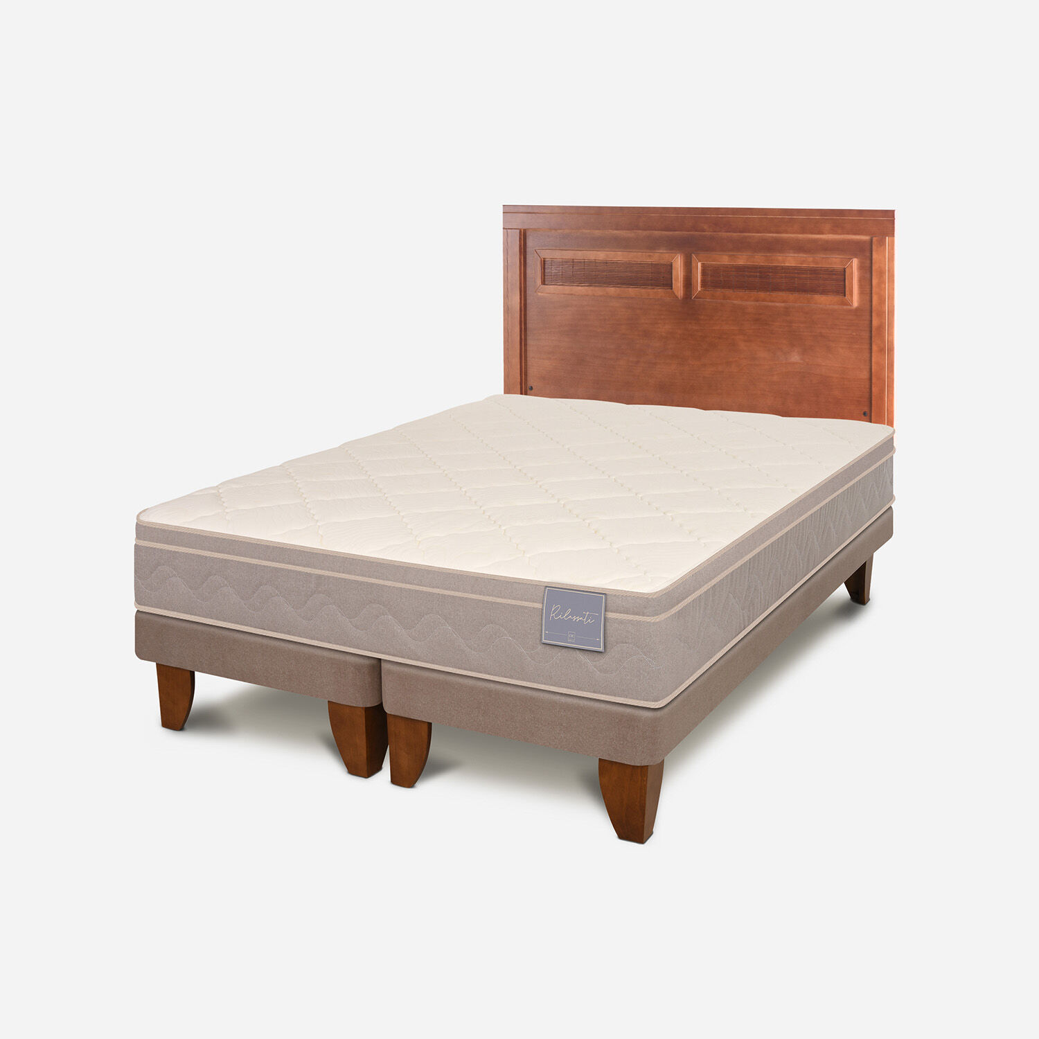 Cama Europea 2 Plazas Base Dividida Rilassati + Respaldo Milán