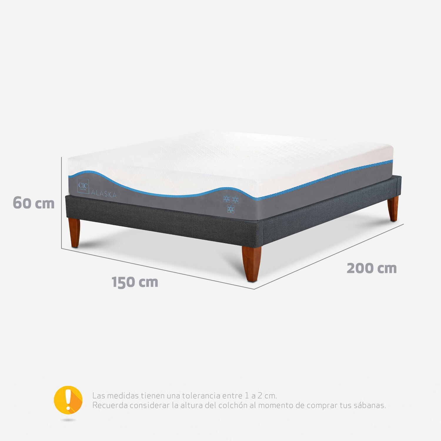 Cama Europea Box 2 Plazas Alaska