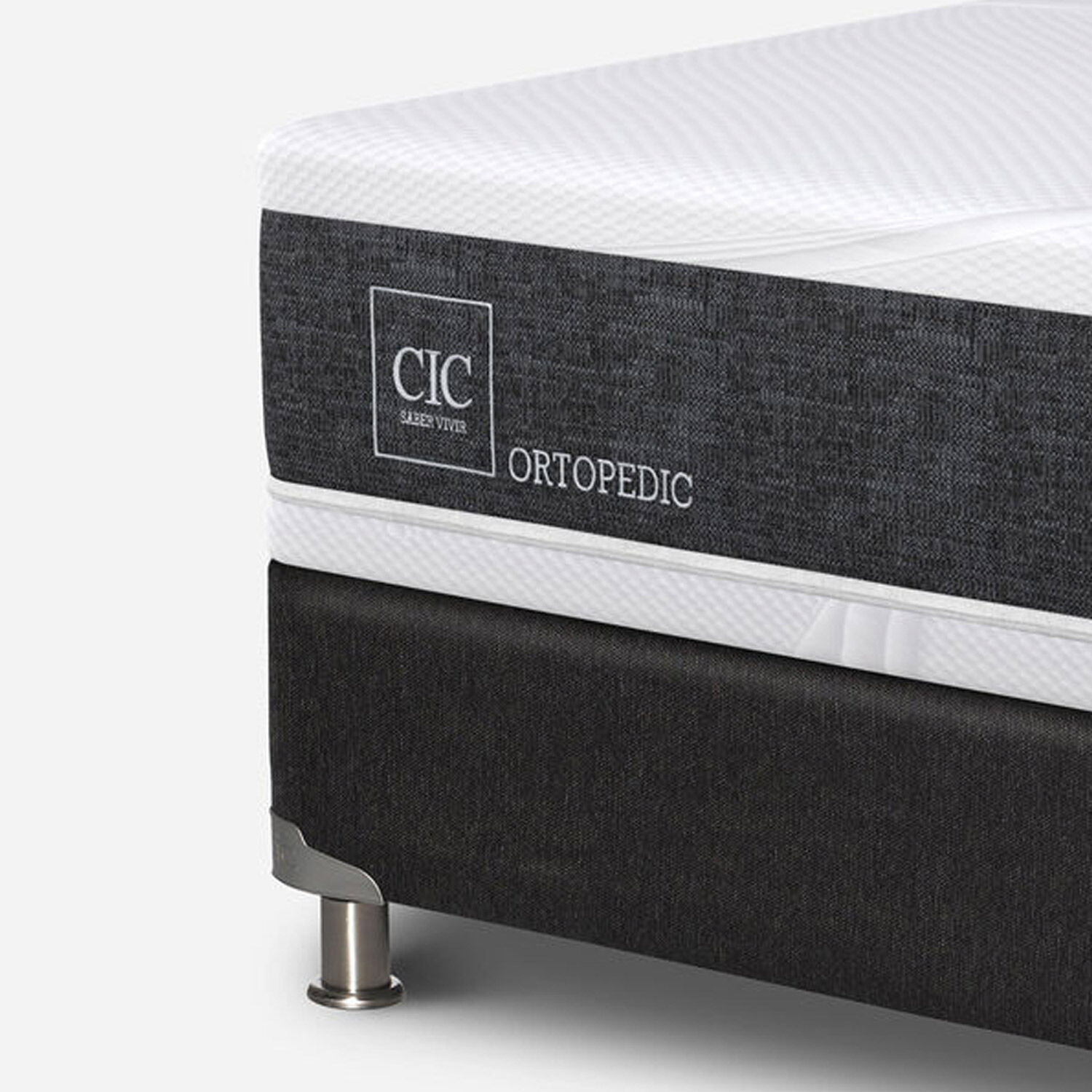 Box Spring 2 Plazas Ortopedic Base Normal 5 Zonas + Respaldo Torino Chocolate