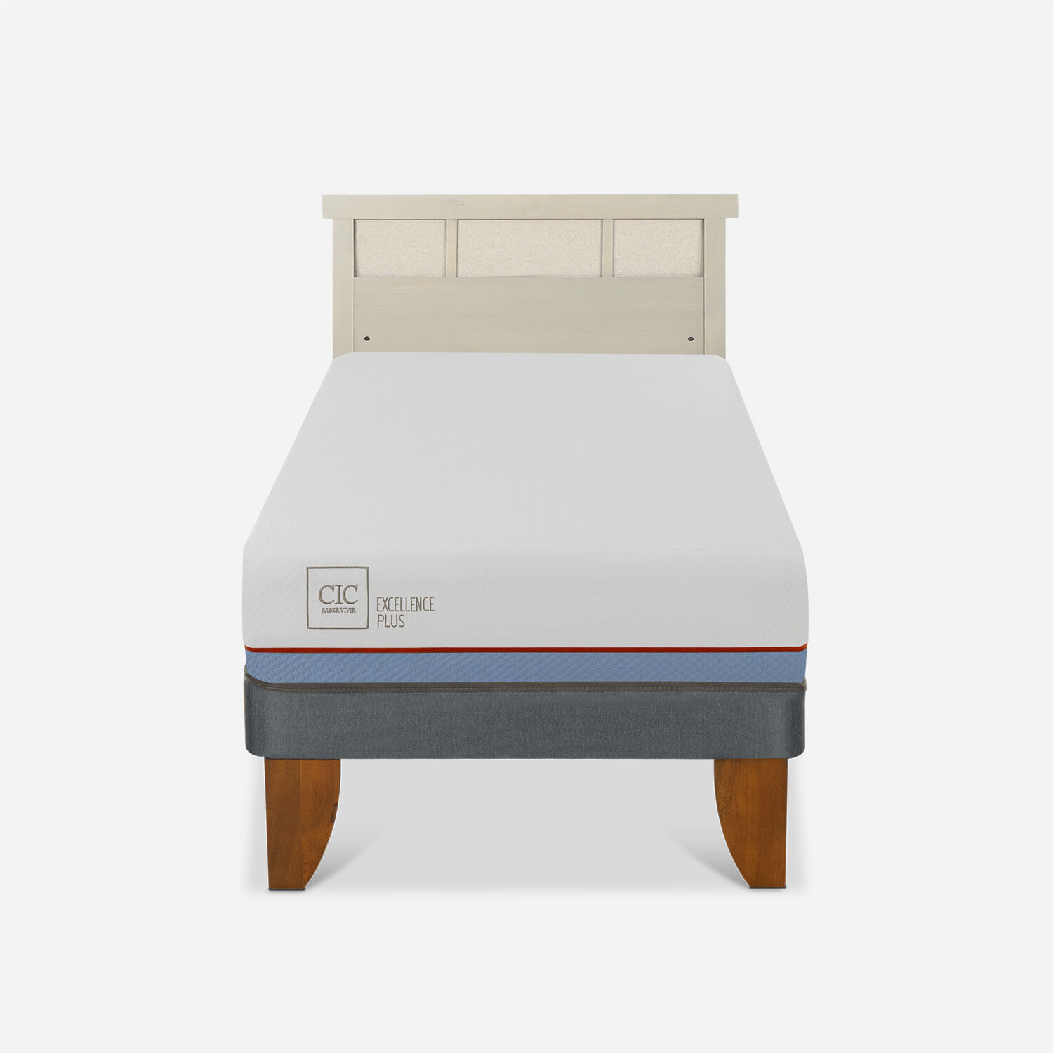 Cama Europea 1,5 Plazas Excellence Plus + Respaldo Dubl&iacute;n Alpino