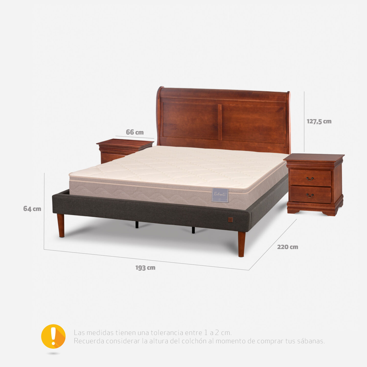 Cama Europea Curve King Rilassati + Set Miro