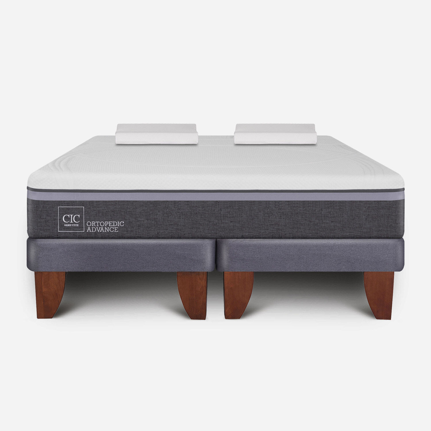 Cama Europea King Ortopedic Advance + Almohadas Viscoel&aacute;sticas