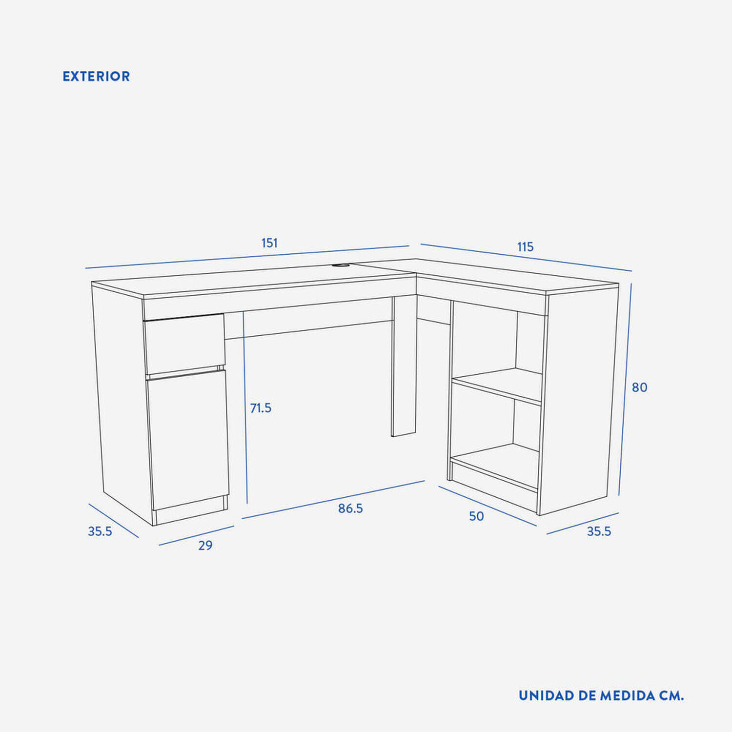 Escritorio Esquinero Olmo Palermo