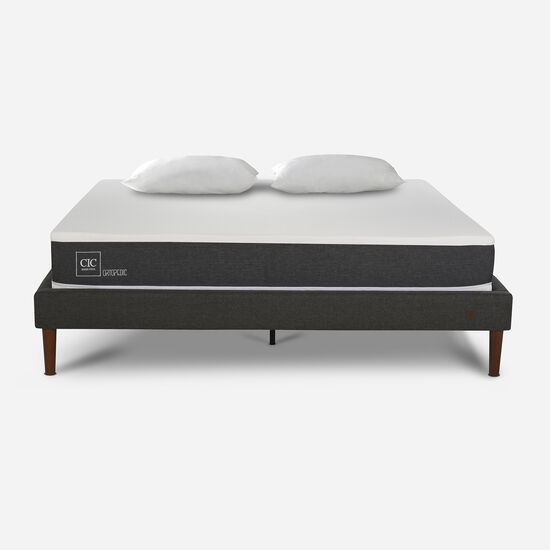 Cama Europea Curve 2 Plazas Ortopedic + Almohadas Viscoelásticas