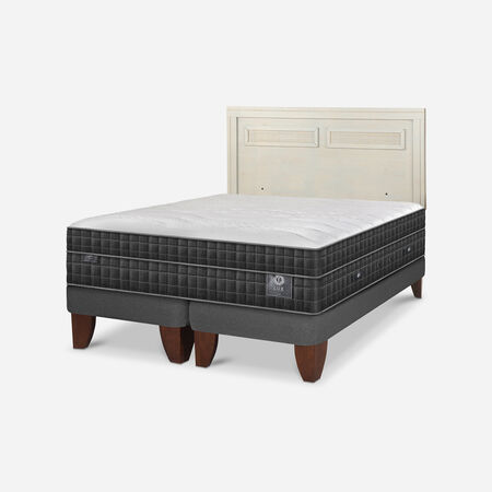 Cama Europea 2 Plazas Lux Base Dividida + Respaldo Mil&aacute;n Alpino