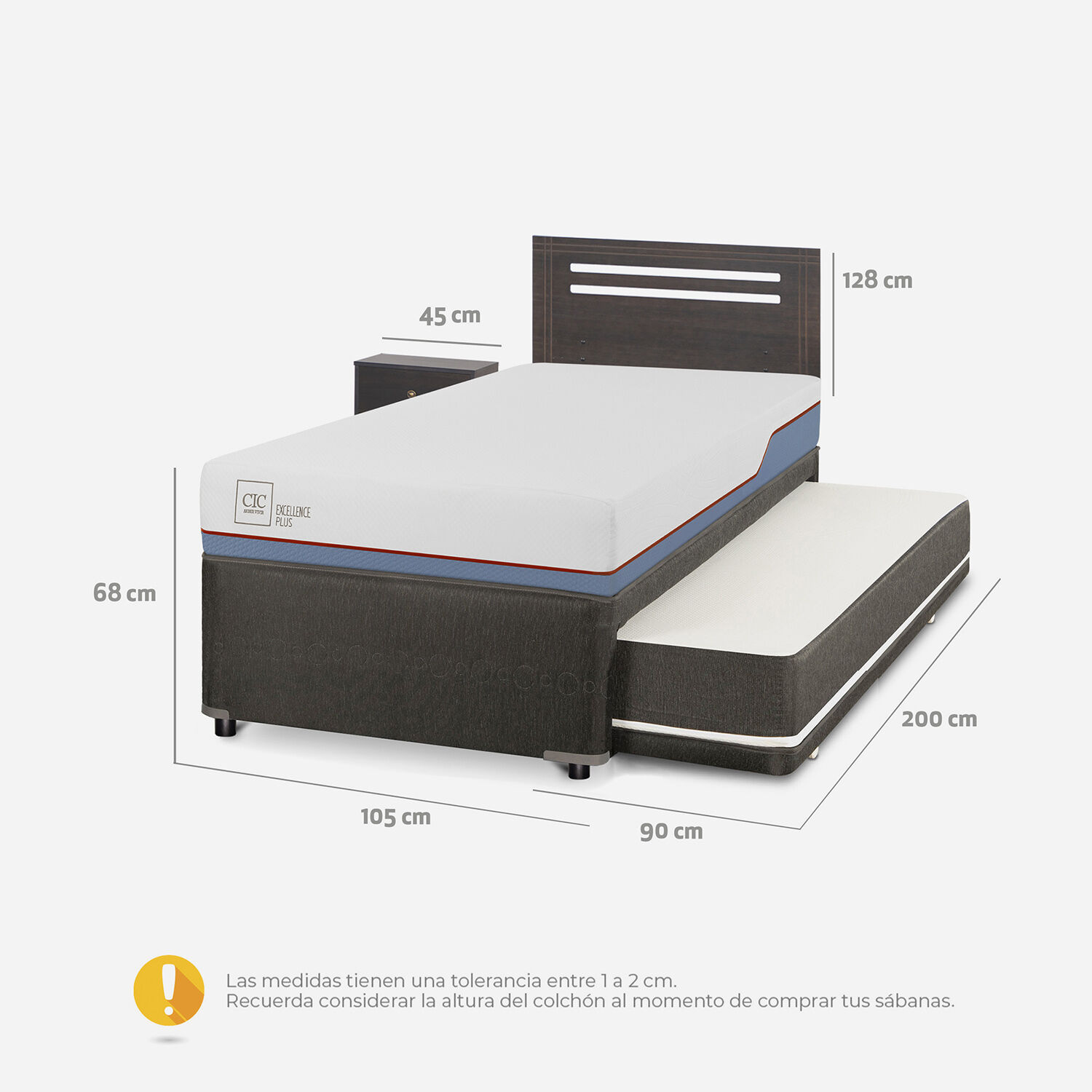Cama Nido Diván Excellence Plus Set Múnich Gris