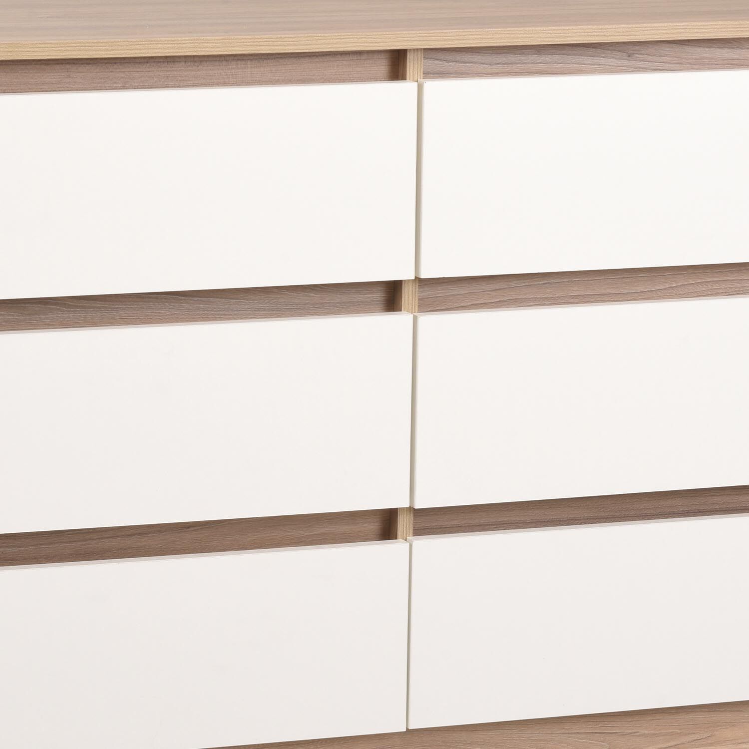 C&oacute;moda 6 Cajones N&oacute;rdica Olmo Blanco