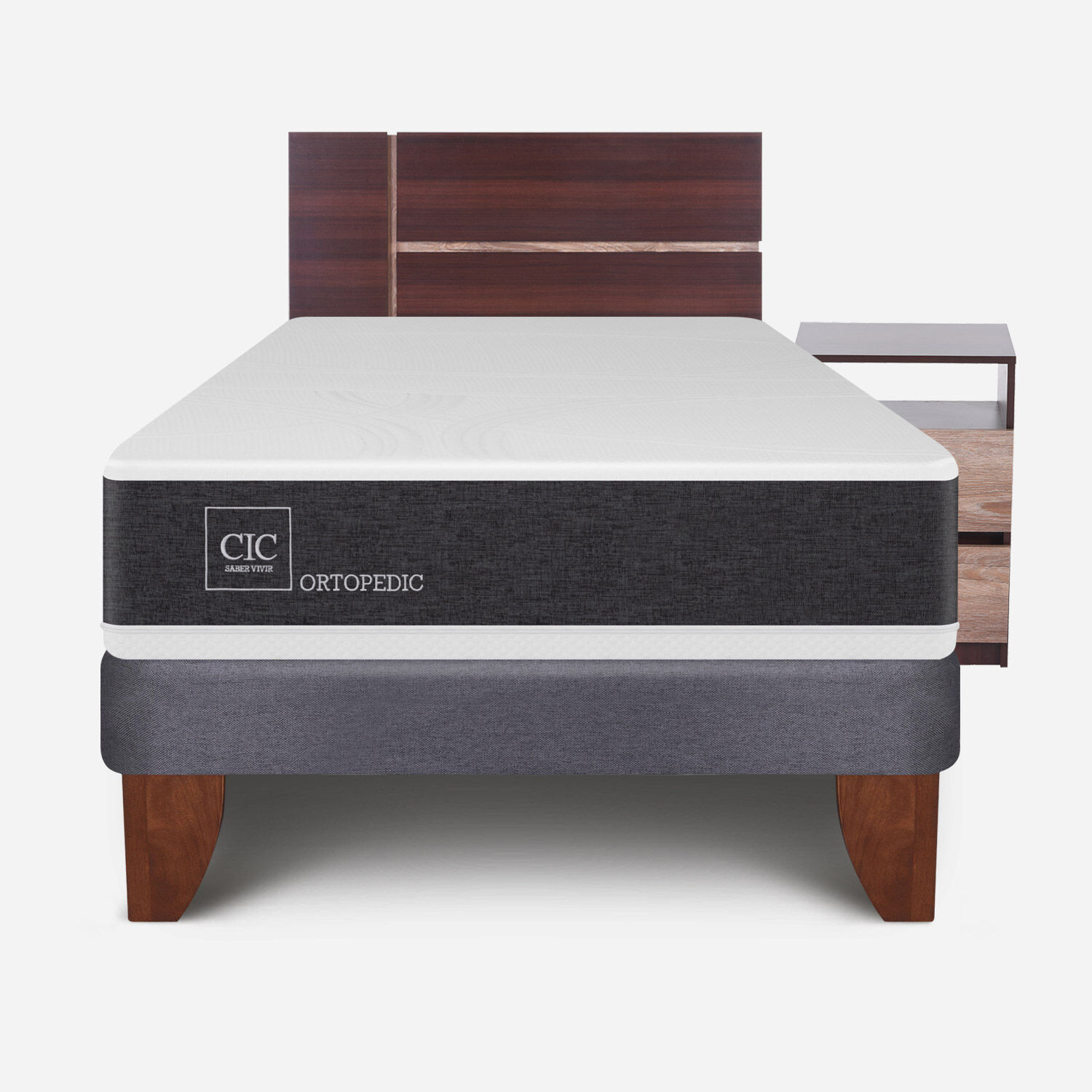 Cama Europea 1,5 Plazas Ortopedic + Set Enio