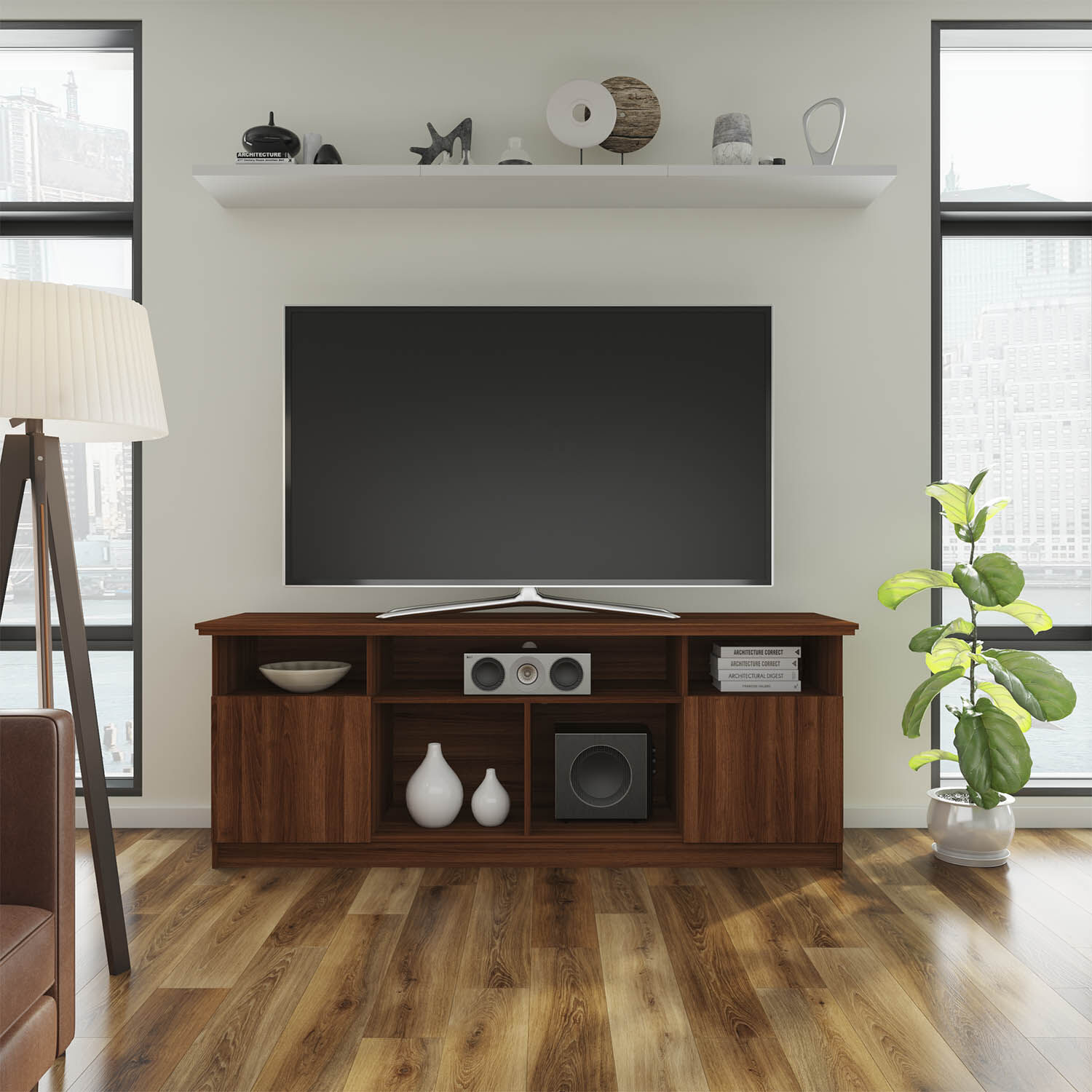 Rack Tv 75" Atenas Nogal Amaz&oacute;nico