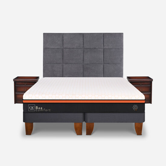 Cama Europea 2 Plazas Bee Comfort + Set Támesis