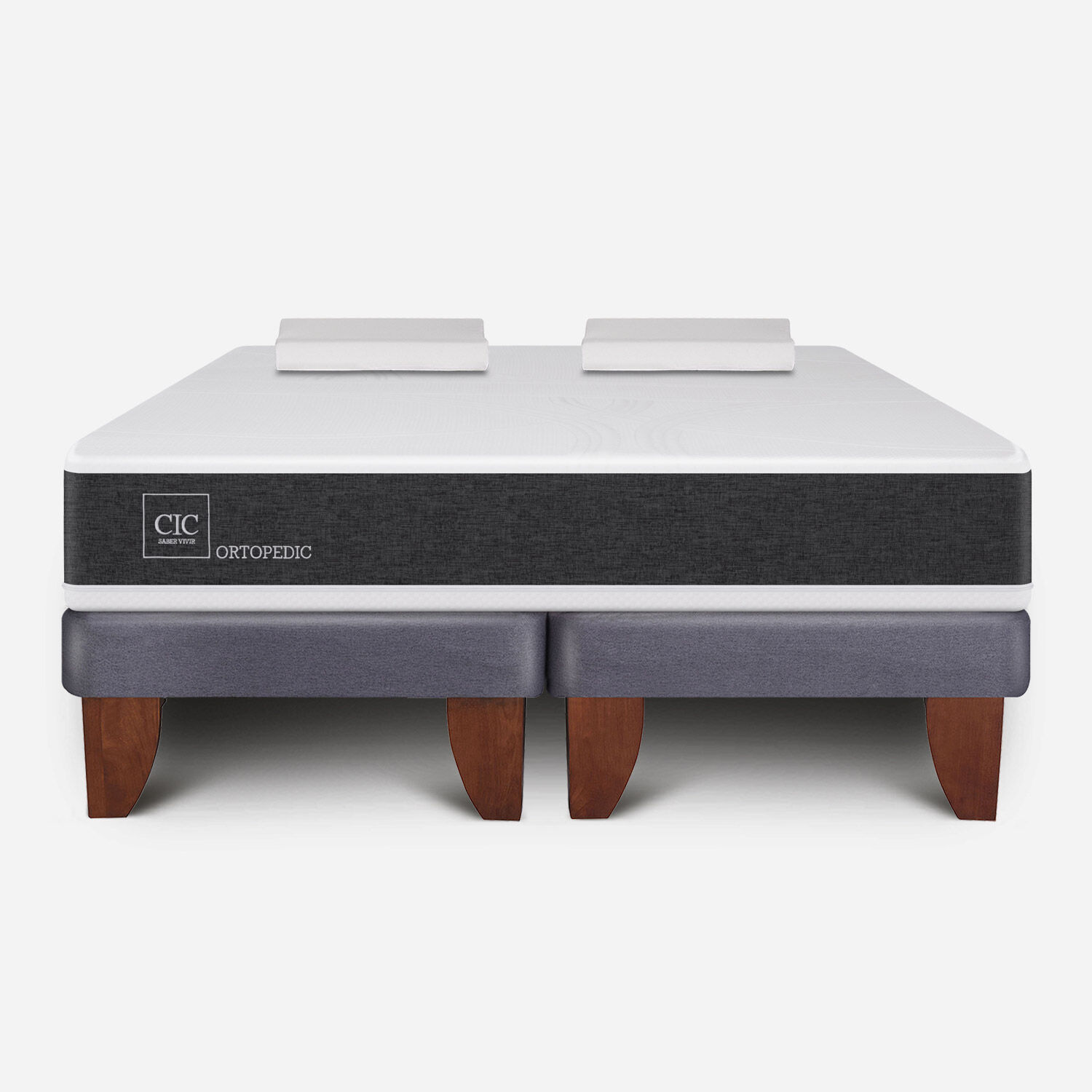 Cama Europea King Ortopedic + Almohadas Viscoel&aacute;sticas