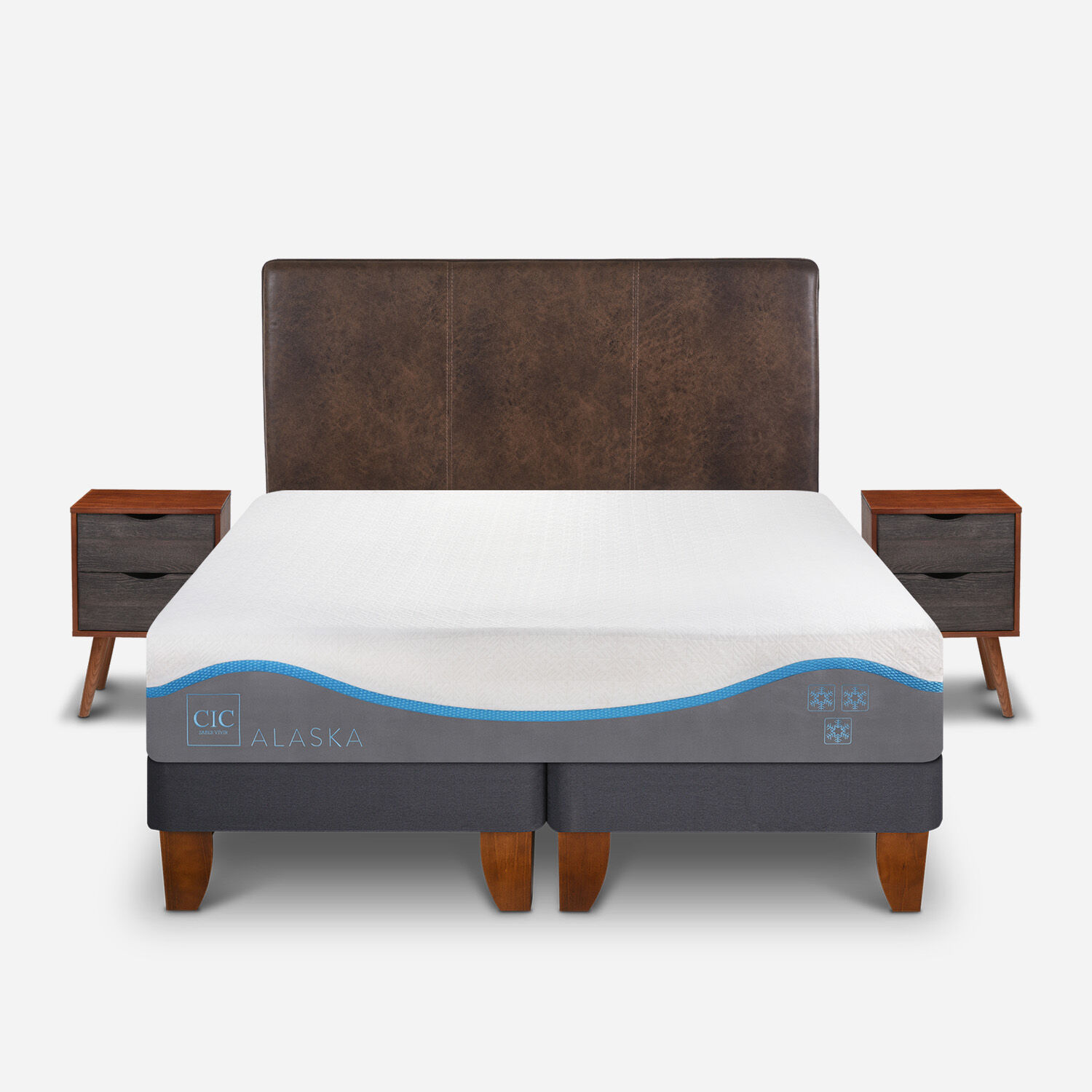 Cama Europea King Alaska + Set Baker