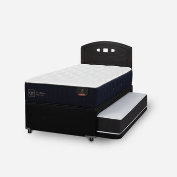 Cama Nido Diván Premium + Respaldo Gales Negro