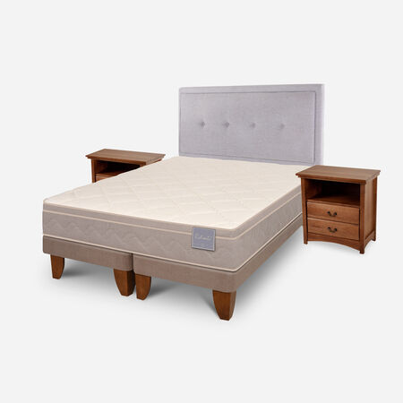 Cama Europea 2 Plazas Rilassati Base Dividida + Set Ganges