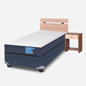 Cama Americana 1.5 Plazas Excellence + Set Olmo