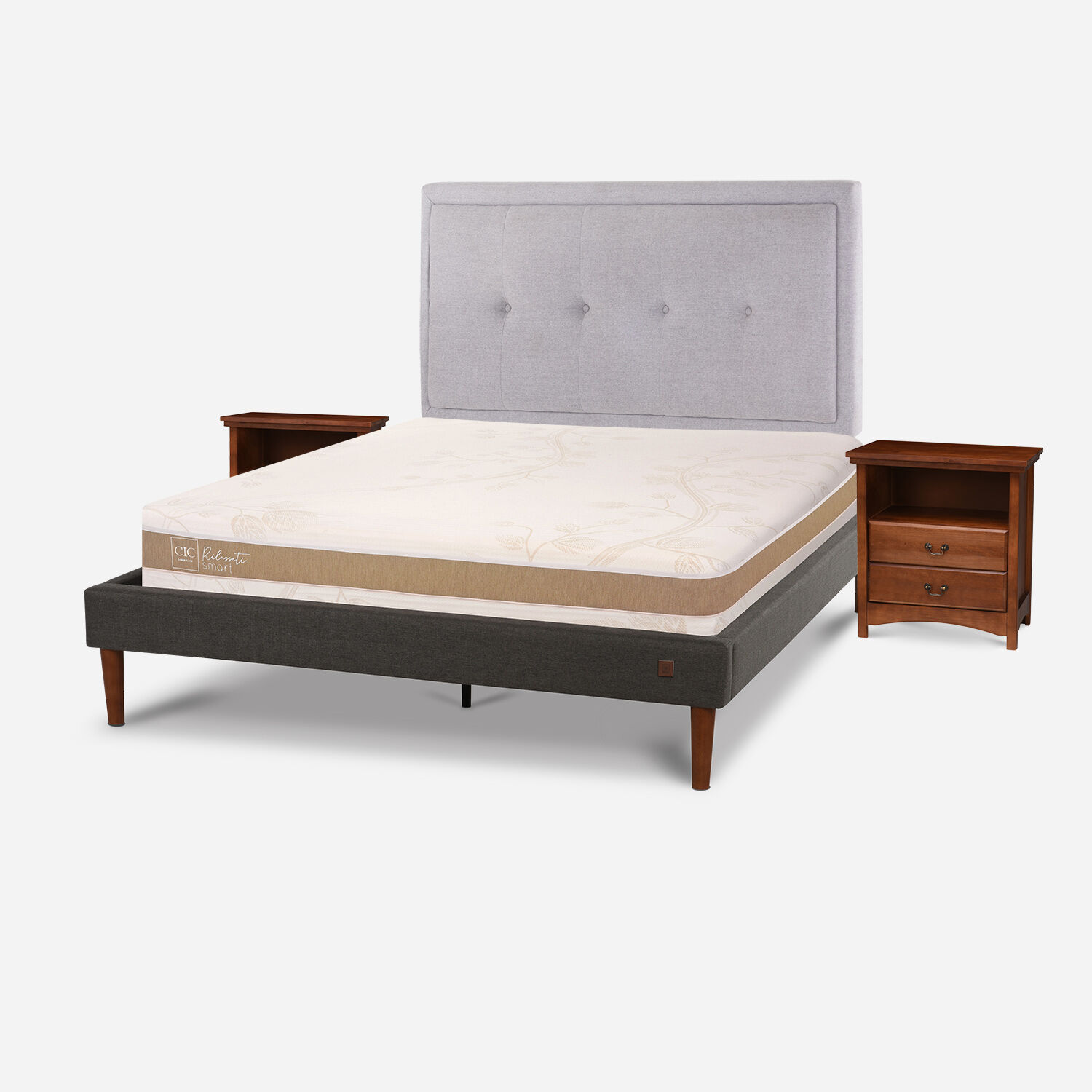 Cama Europea Curve 2 Plazas Rilassati Infinity + Set Ganges