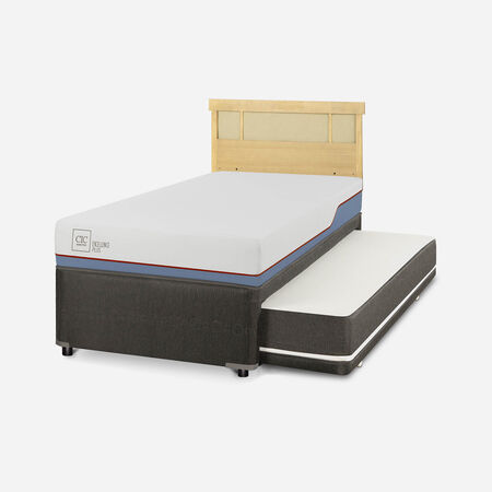 Cama Nido Div&aacute;n Excellence Plus + Respaldo Dubl&iacute;n Mostaza