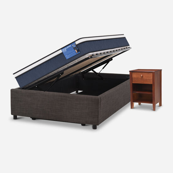 Cama Space Box 1.5 Plazas Excellence Plus + Velador New Torino