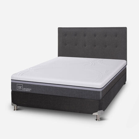 Box Spring 2 Plazas Ortopedic Advance Base Normal 5 Zonas + Respaldo Éufrates
