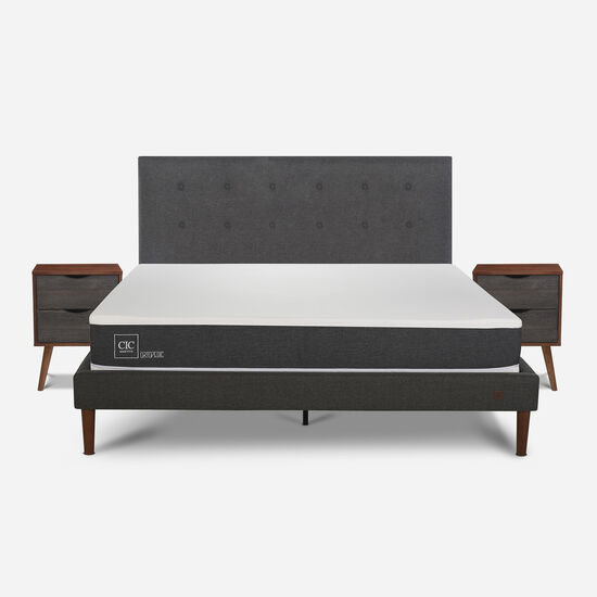 Cama Europea Curve 2 Plazas Ortopedic + Set Éufrates