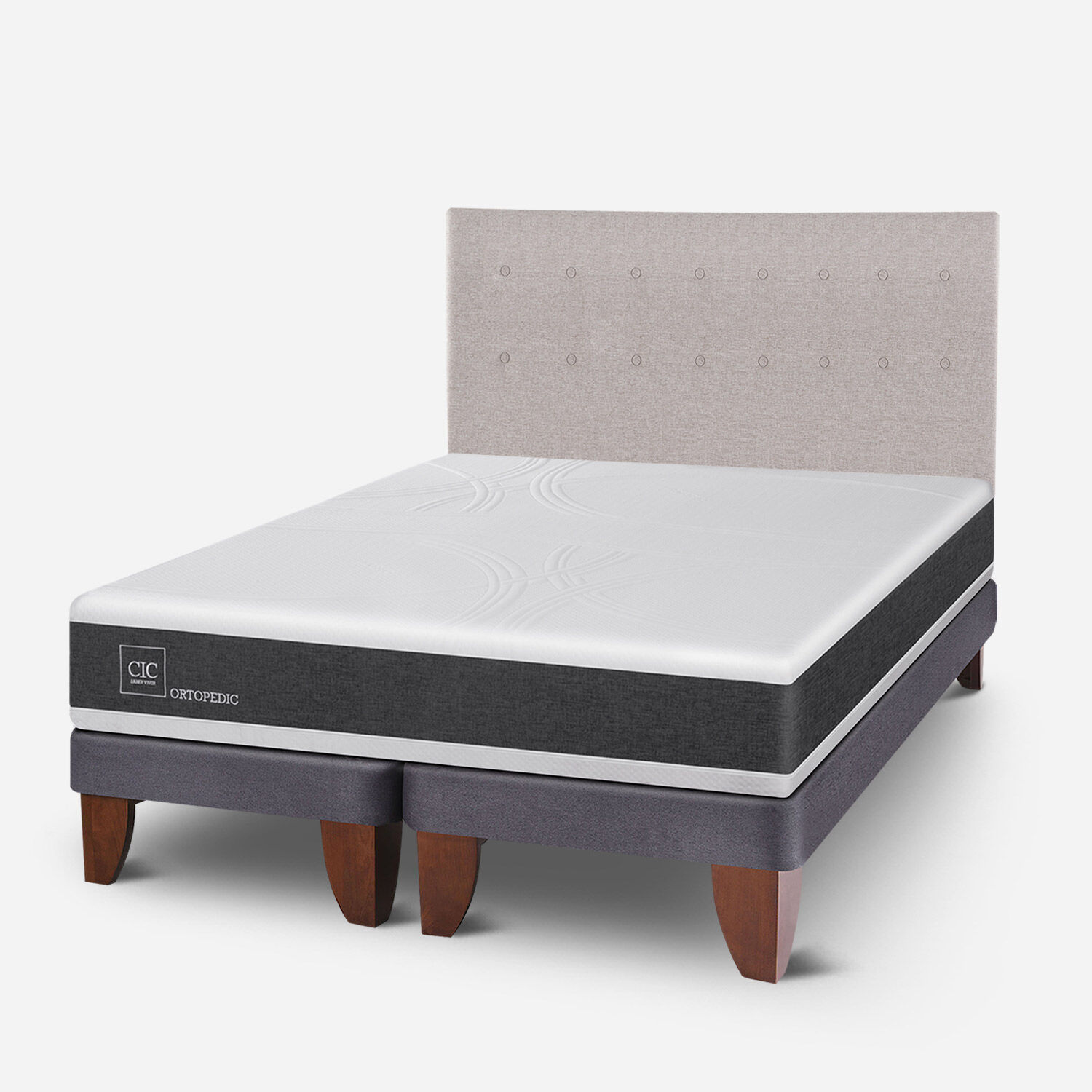 Cama Europea King Ortopedic + Respaldo Tigris