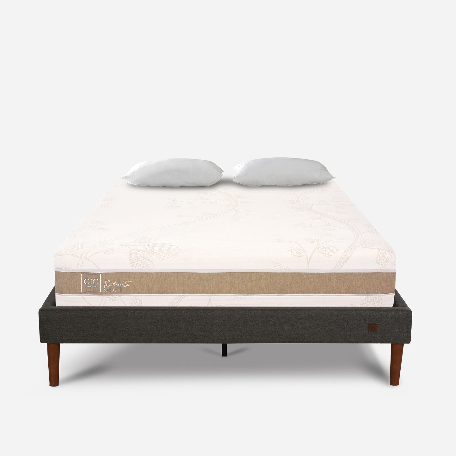 Cama Europea Curve 2 Plazas Rilassati Infinity + Almohadas