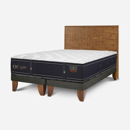 Cama Europea 2 Plazas Grand Premium Base Dividida + Respaldo Adria