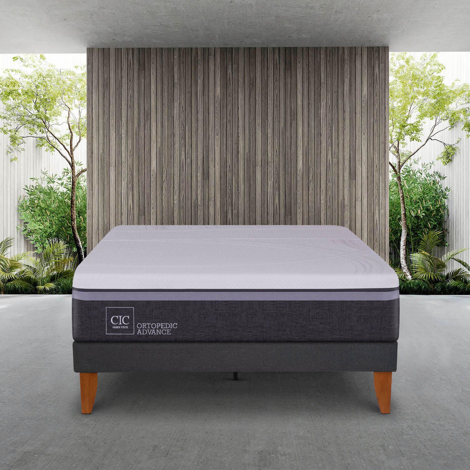 Cama Europea Curve 1.5 Plazas Ortopedic Advance + Set Éufrates + Almohada + Plumón