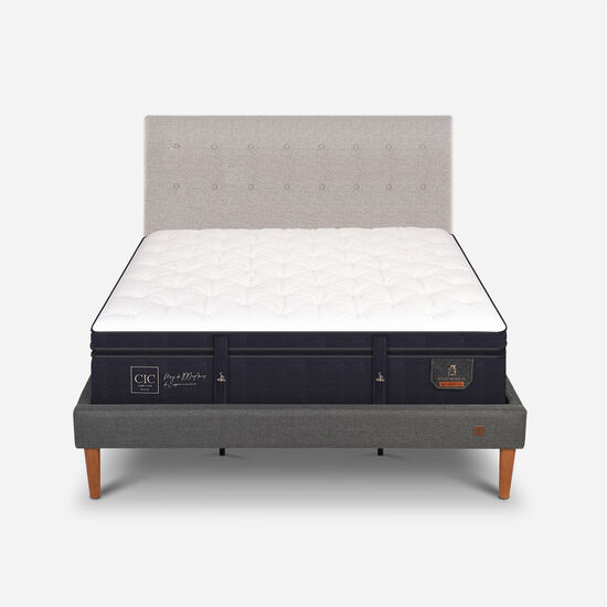 Cama Europea Curve King Super Premium + Respaldo Tigris