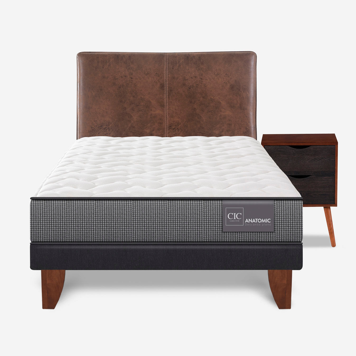 Cama Europea 1,5 Plazas Anatomic + Set Baker