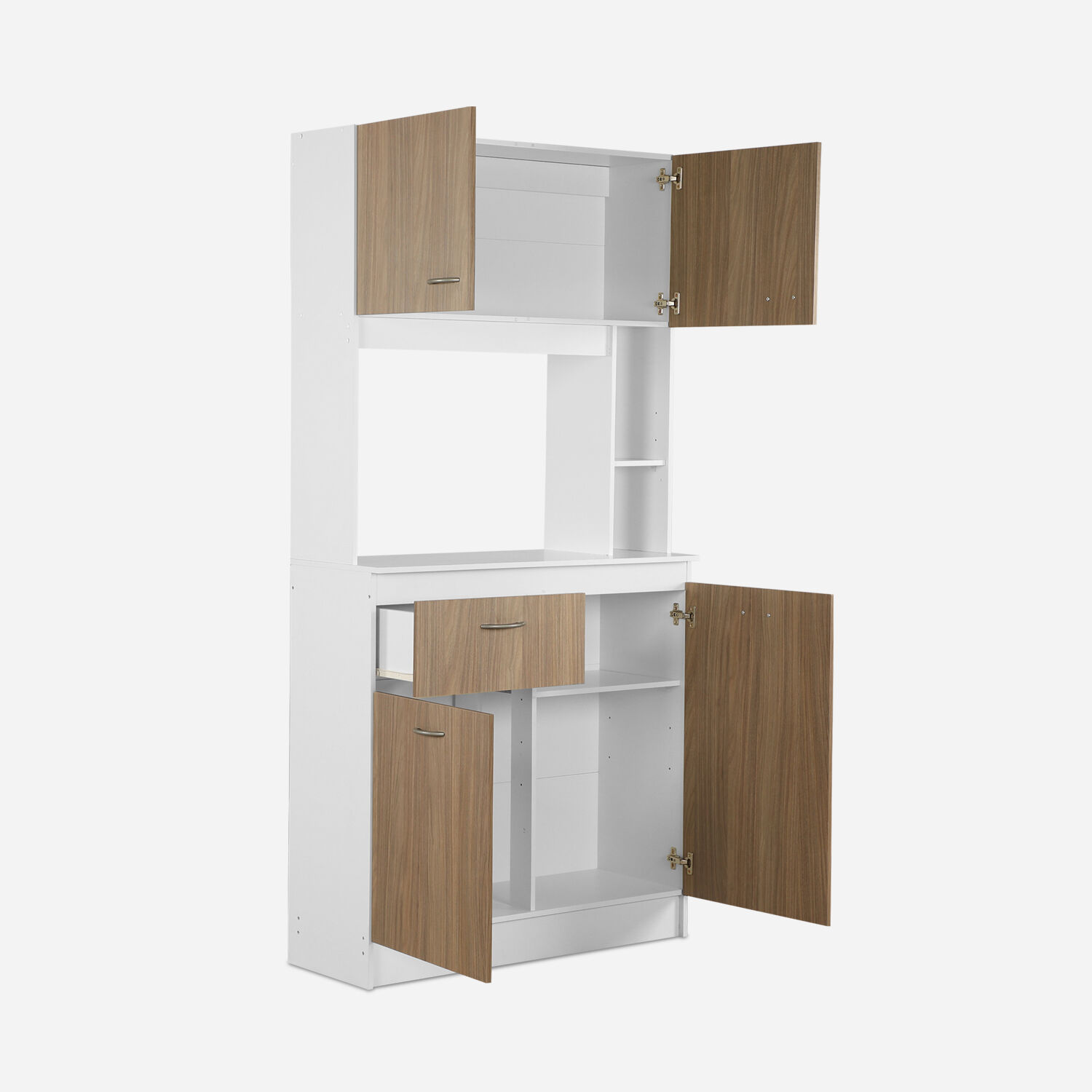 Mueble de Cocina Standford 4 Puertas 1 Caj&oacute;n Blanco-Nogal Mar&iacute;a