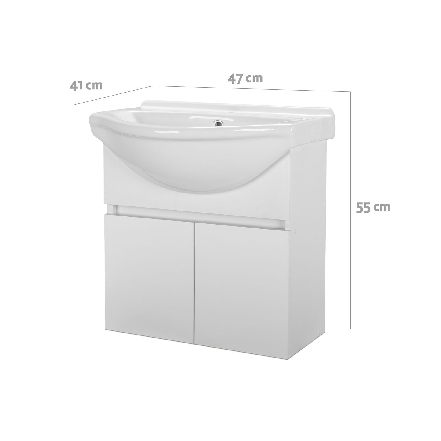 Vanitorio Cannes 2 Puertas Suspendido Blanco 