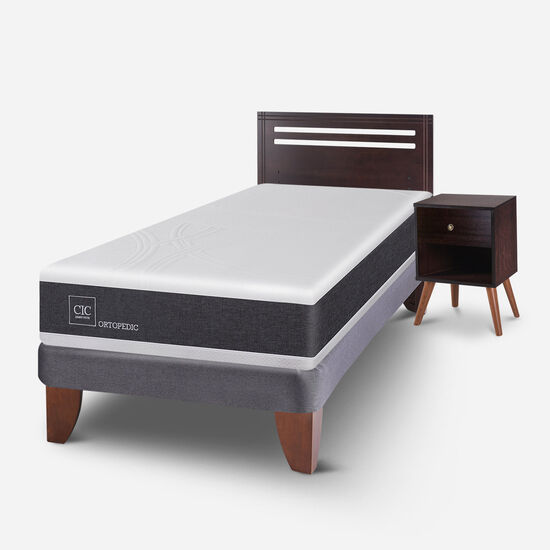 Cama Europea 1.5 Plazas Ortopedic + Set Múnich