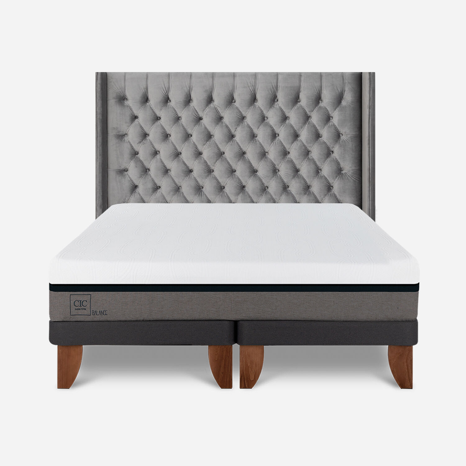 Cama Europea 2 Plazas Balance Base Dividida + Respaldo Sesia