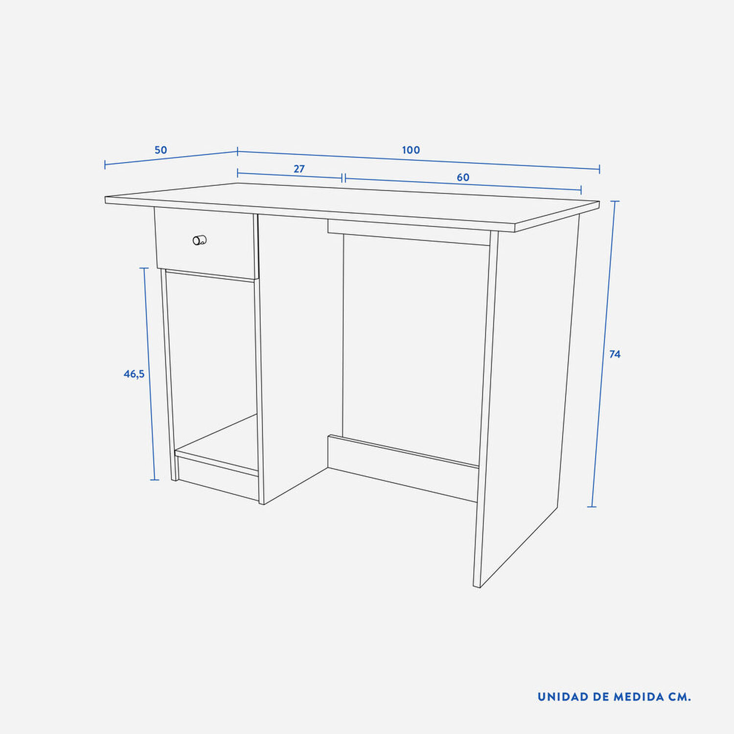 Escritorio 1 Caj&oacute;n 1 Puerta Chocolate