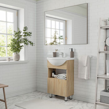 Vanitorio 2 Puertas Bajas Con Soportes Cannes Olmo 50 Cm.