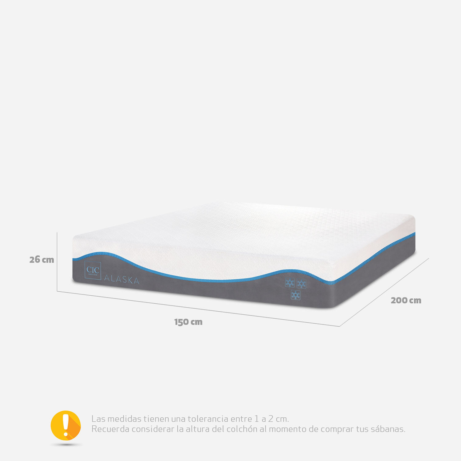 Colch&oacute;n 2 Plazas Alaska 150x200
