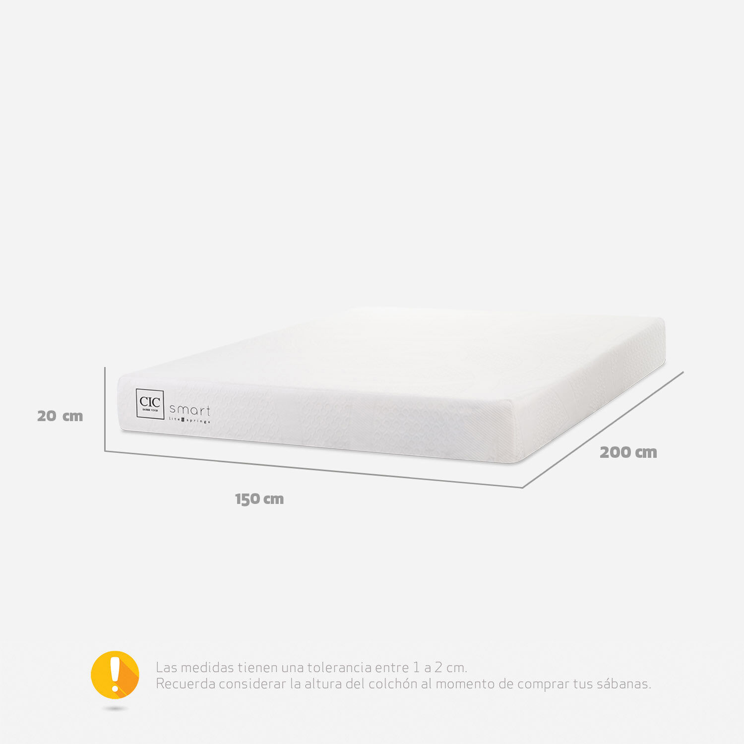 Colchón 2 Plazas Smart Lite Spring 150 x 200