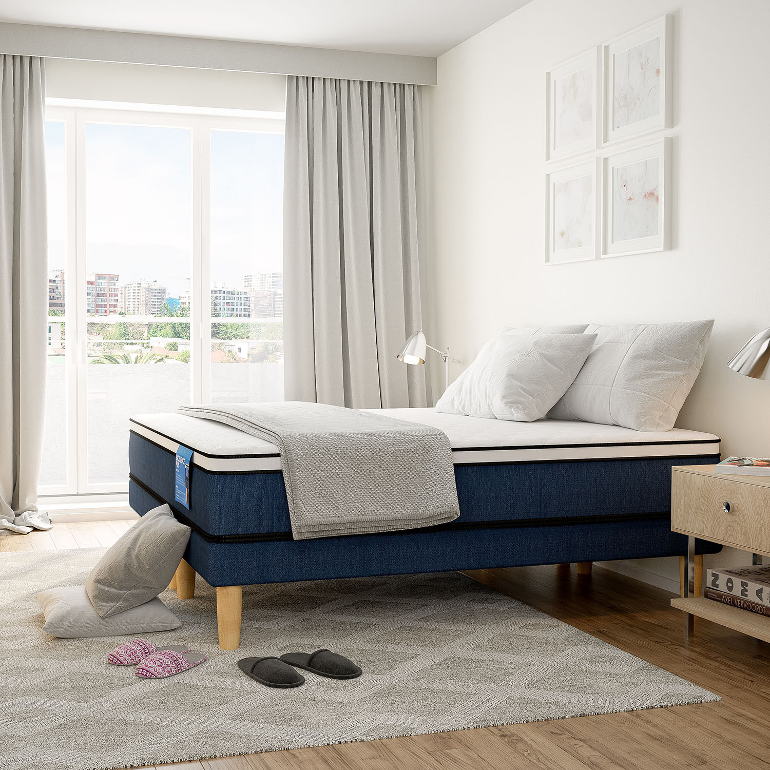 Cama Americana 1 Plaza Excellence Plus + Almohada Viscoel&aacute;stica