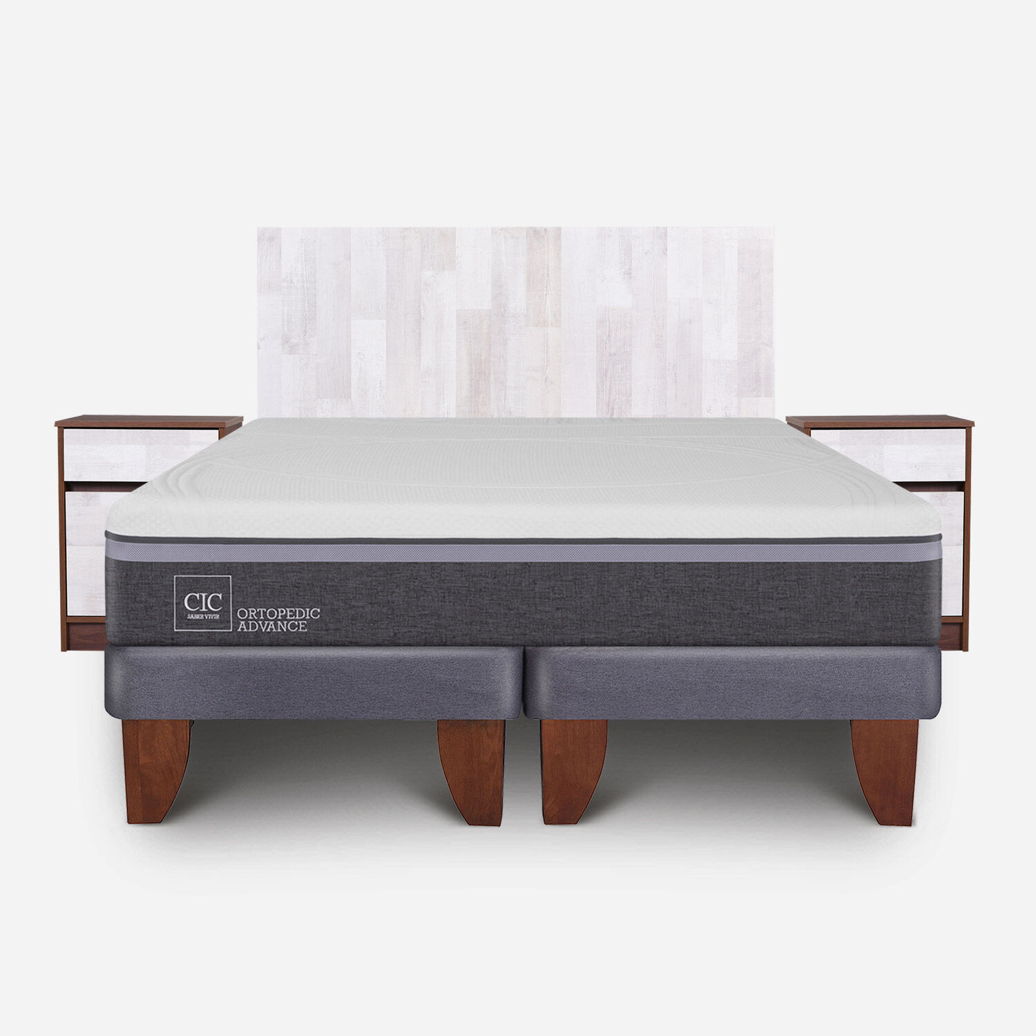 Cama Europea King Ortopedic Advance + Set Legno