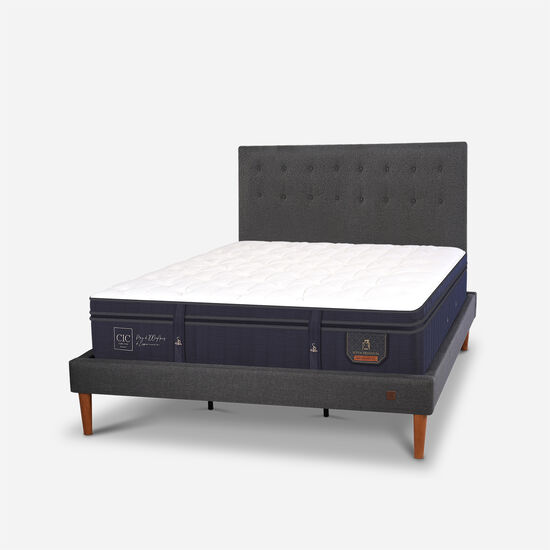 Cama Europea Curve King Super Premium + Respaldo Éufrates