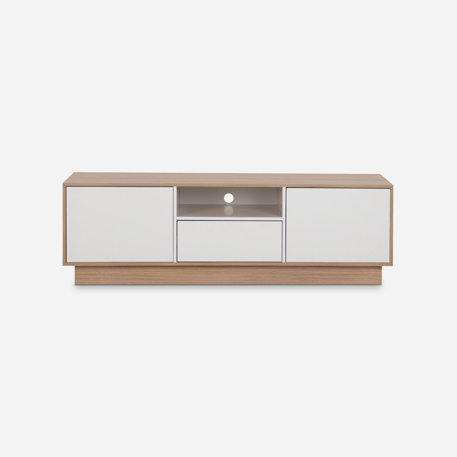 Rack Tv 70" 2 Puertas 1 Cajón Olmo Blanco