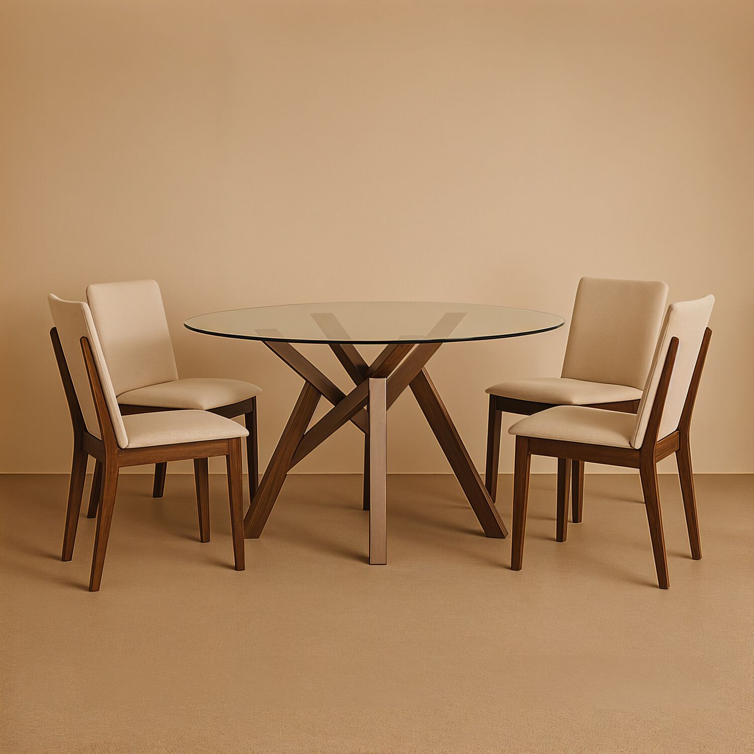 Comedor de Vidrio 4 Sillas Atlanta