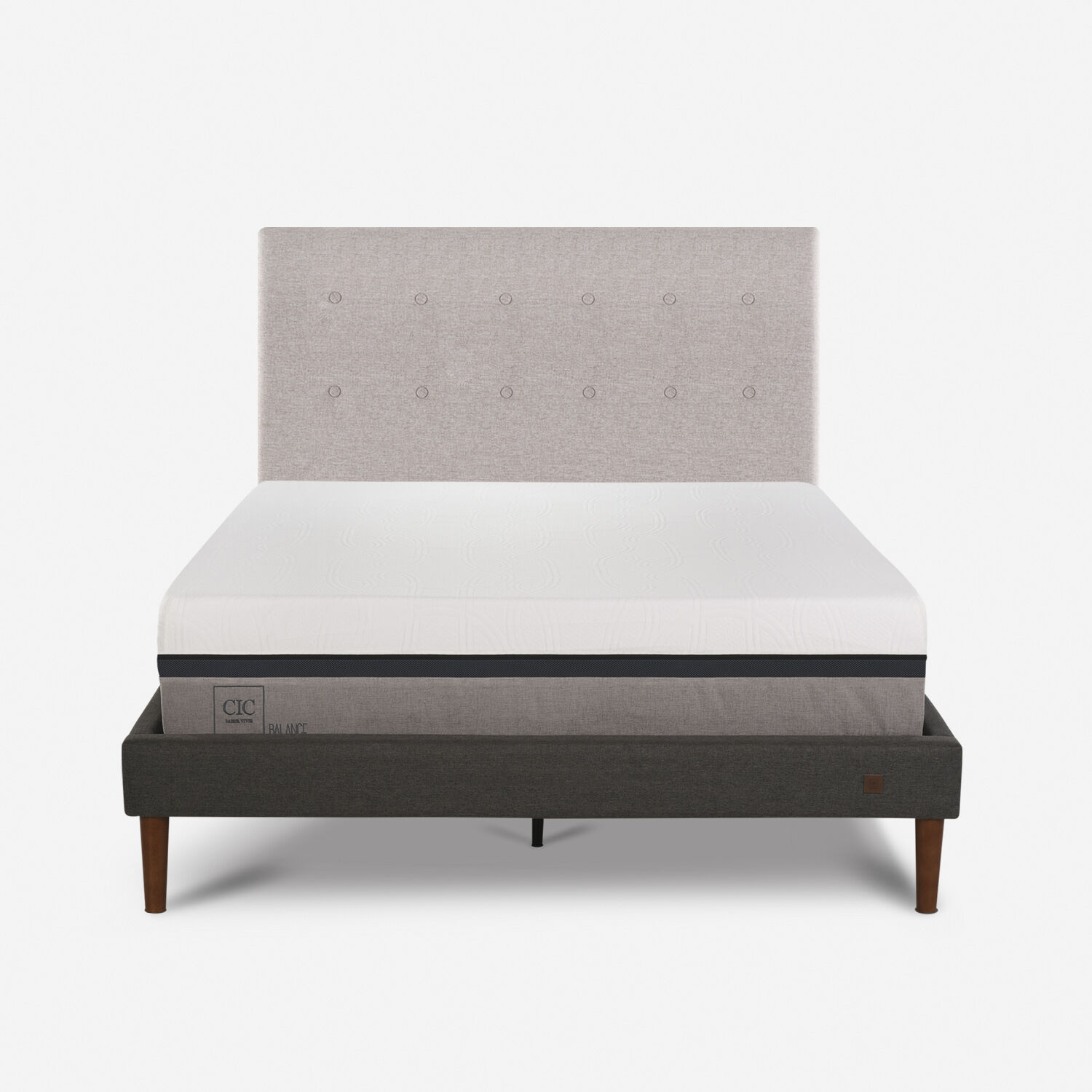 Cama Europea Curve 2 Plazas Balance + Respaldo Tigris