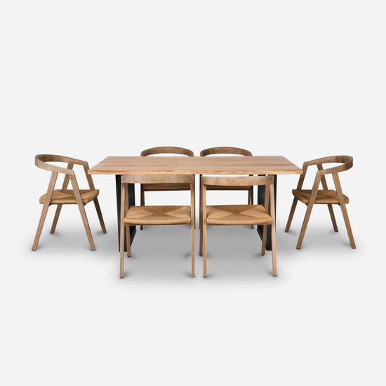 Comedor Florencia Natural + 6 Sillas Oak